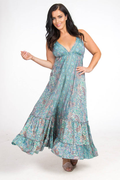 SILK HALTER DRESS: Purple / One Size