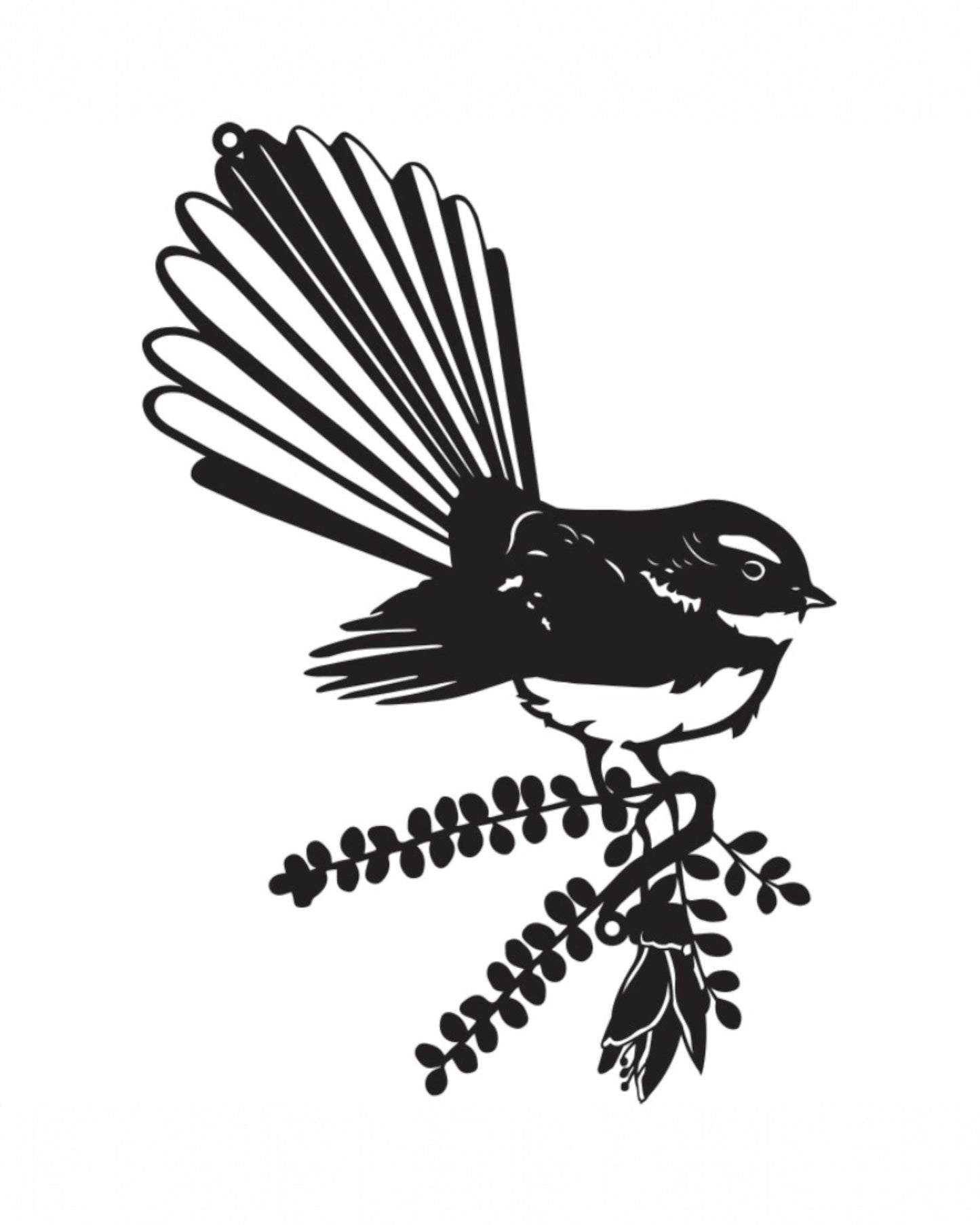 50cm NZ Native WallArt Fantail