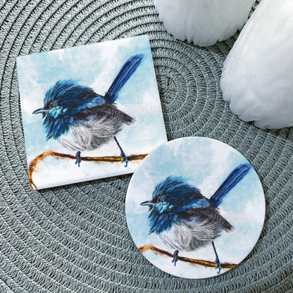 Fairy Wren Ceramic Coaster