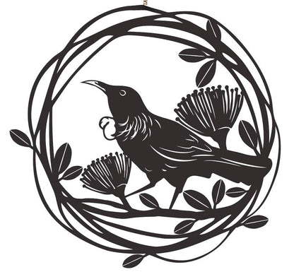 NZ Native Bird WallArt Tui 49cm