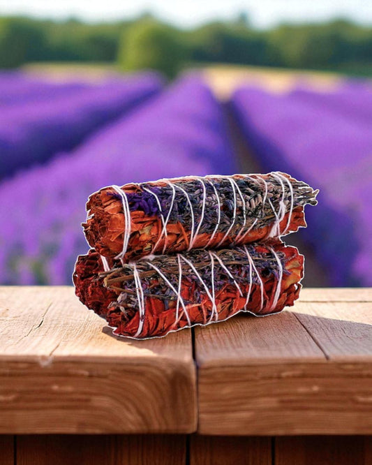 Dragon's Blood Sage w/ Lavender Smudge Stick (4 in.)