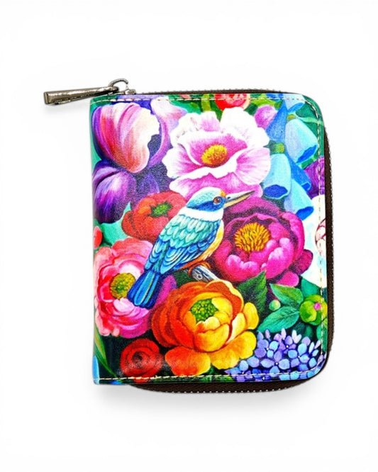 Kingfisher Birds and flowers - Small Wallet