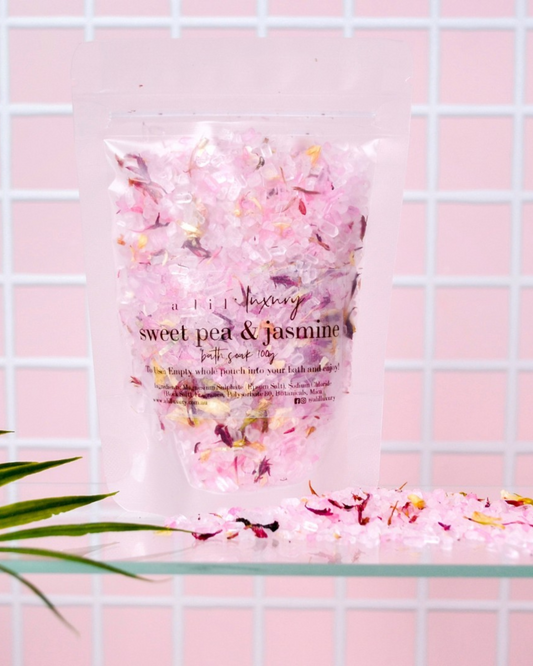 Bath Salt Soak: Sweet Pea & Jasmine (Pink)