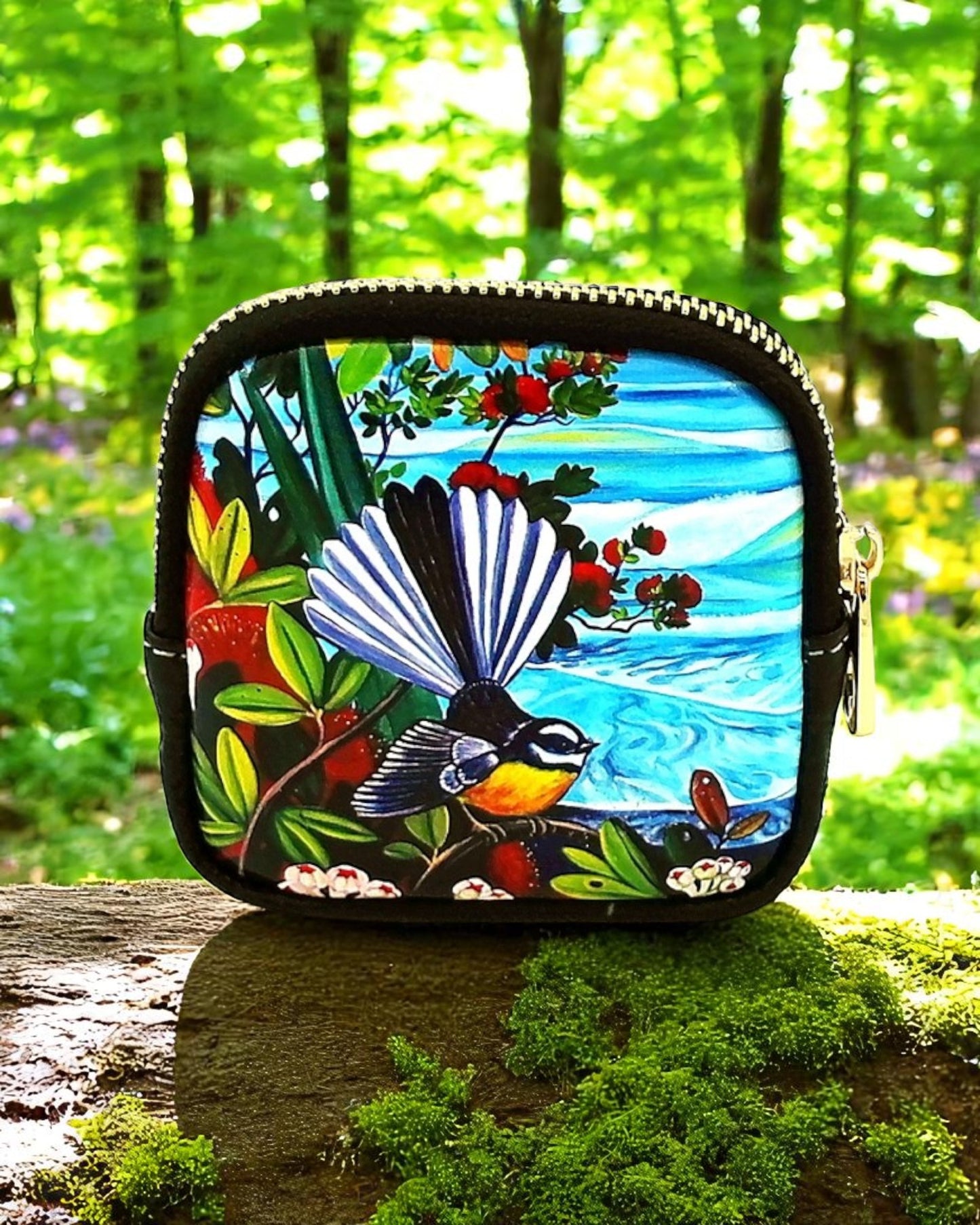 Fantail Bird on Coast Coin Purse