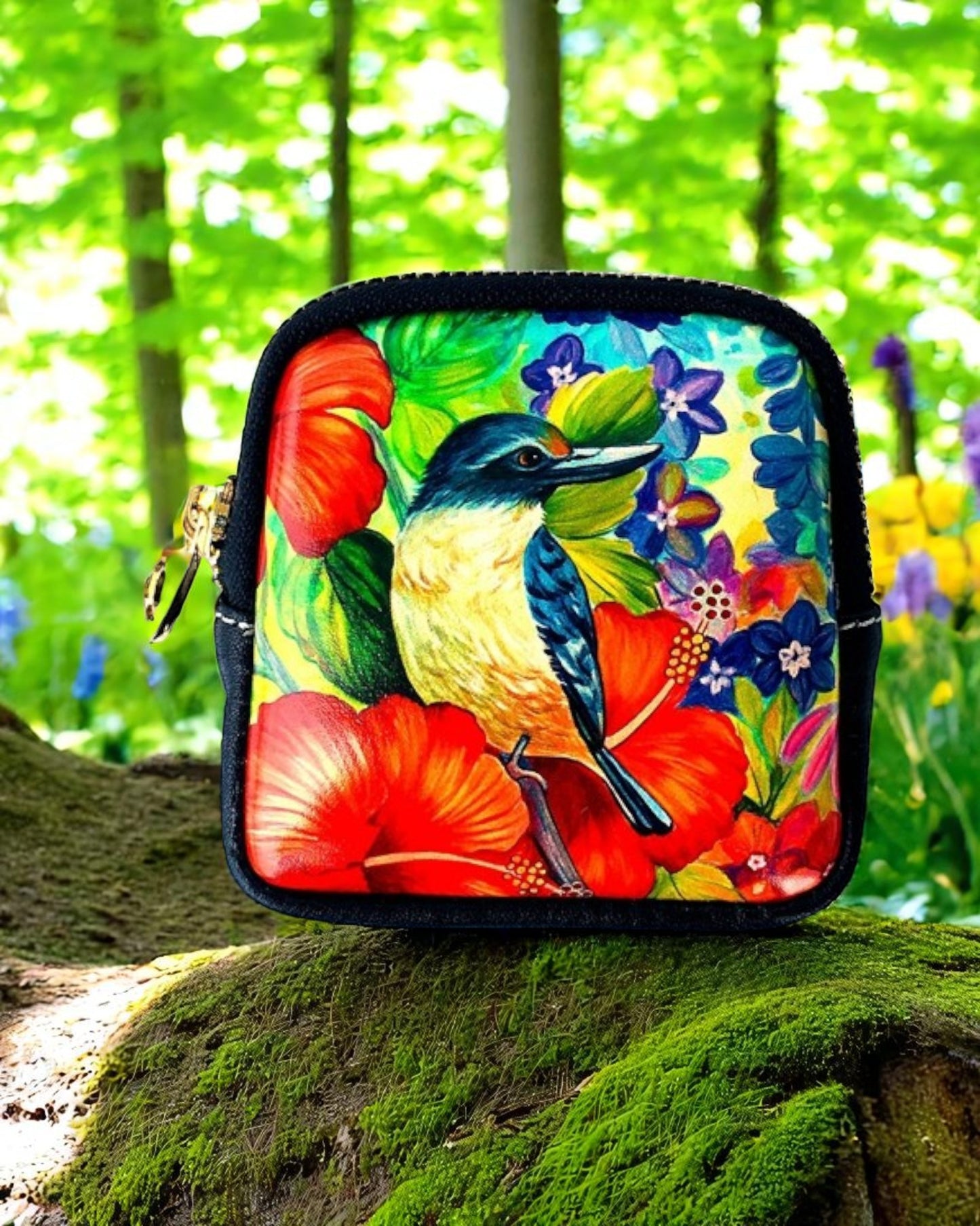 Wild Flowers & Kingfisher Coin Purse