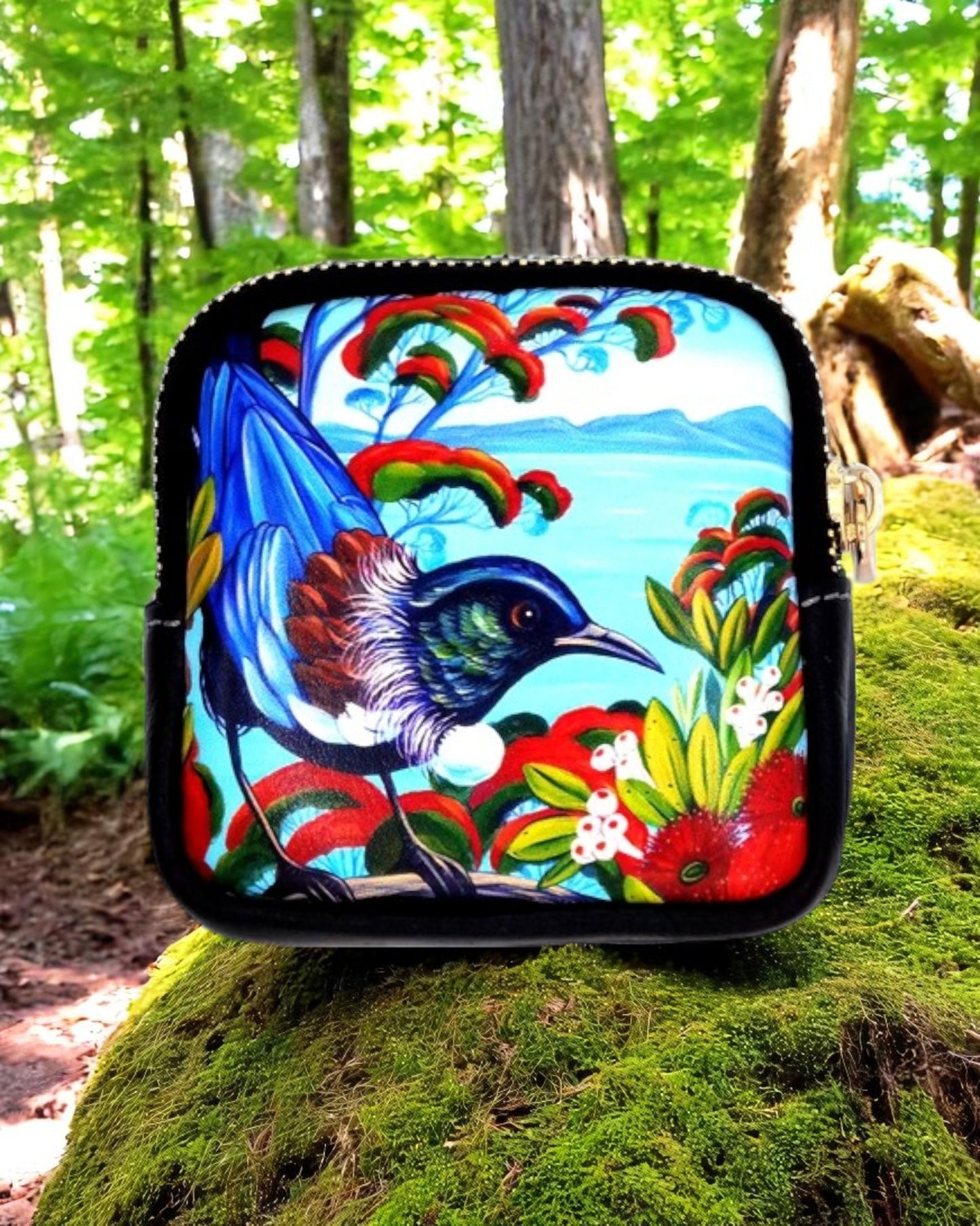 Tui Birds & Pohutukawa Coin Purse