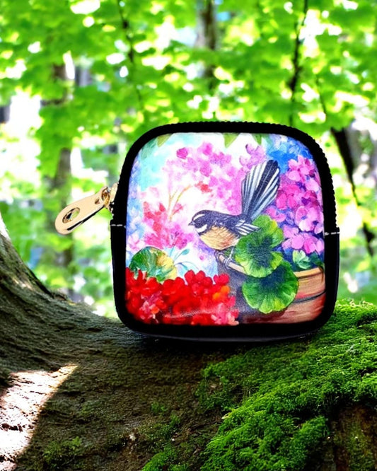 Fantail Birds on Pot Coin Purse