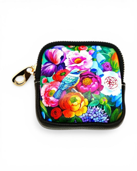 Kingfisher Birds and flowers Coin Purse
