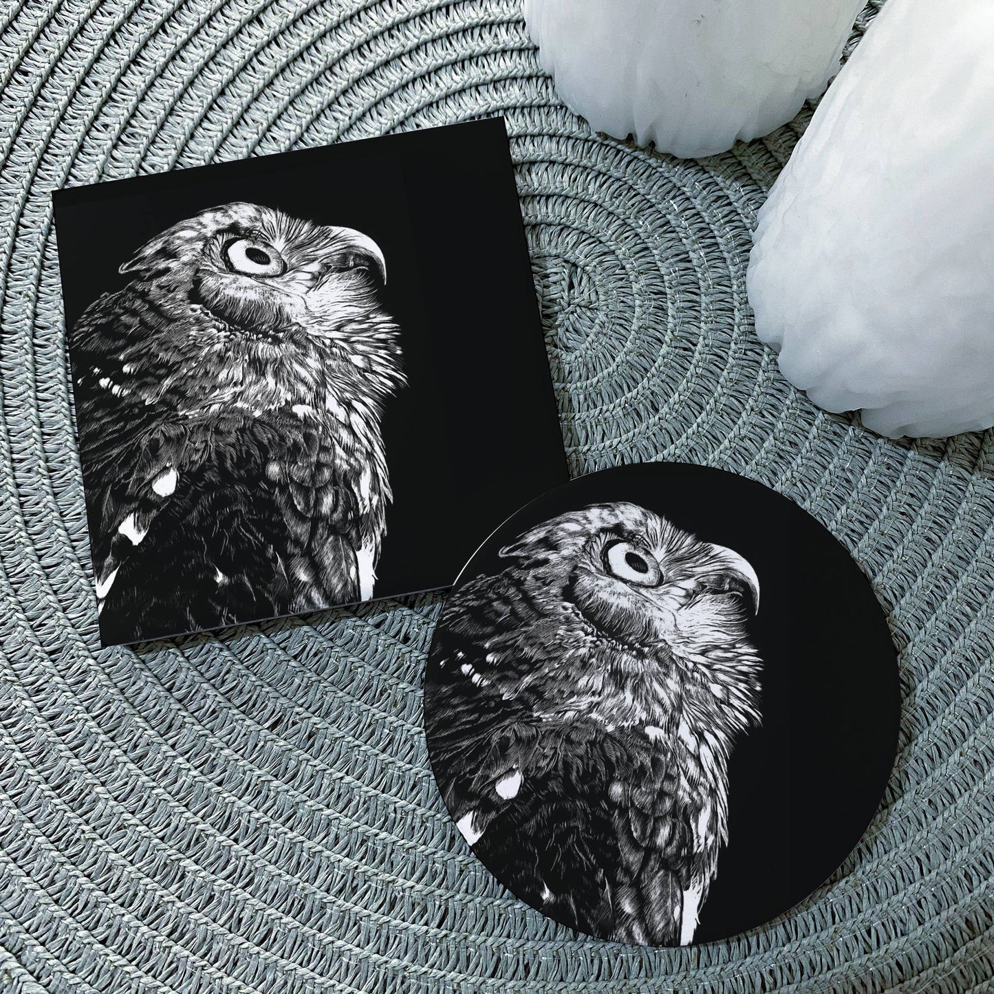 Barking Owl Ceramic Coaster