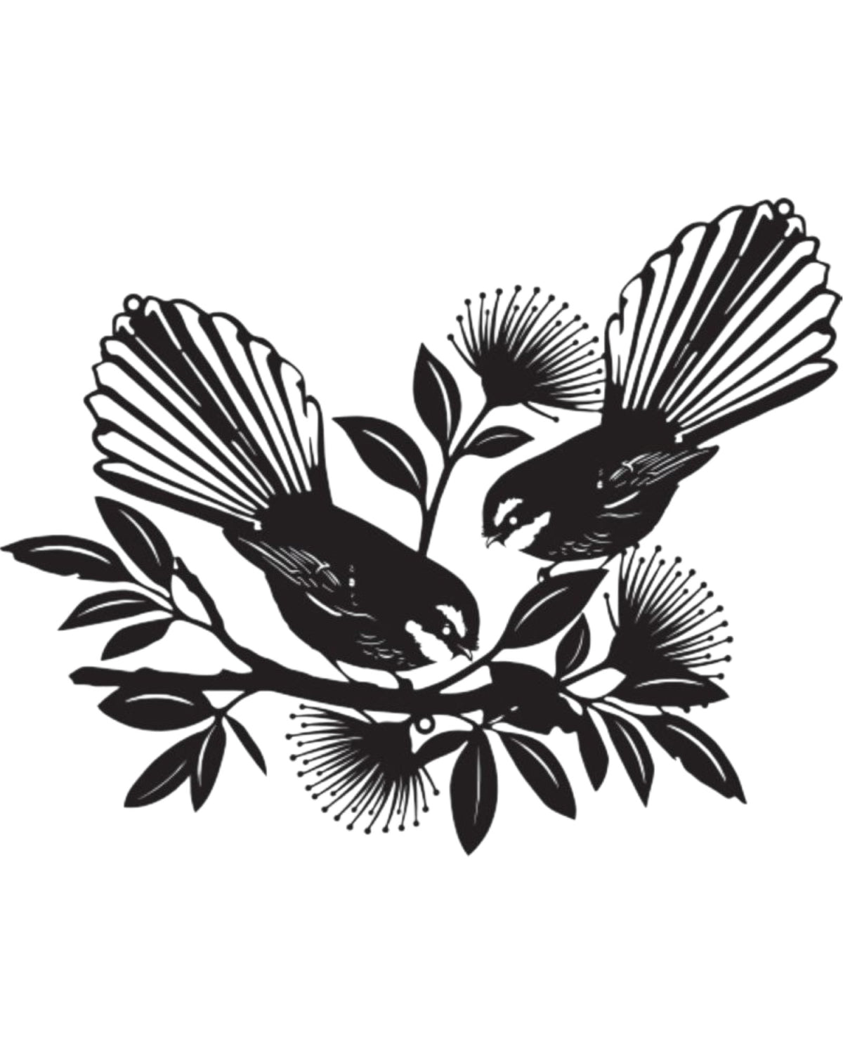 Fantails On Pohutukawa Wall Art