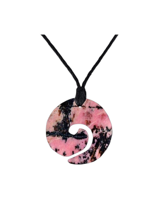 Rhodonite Koru Pendant