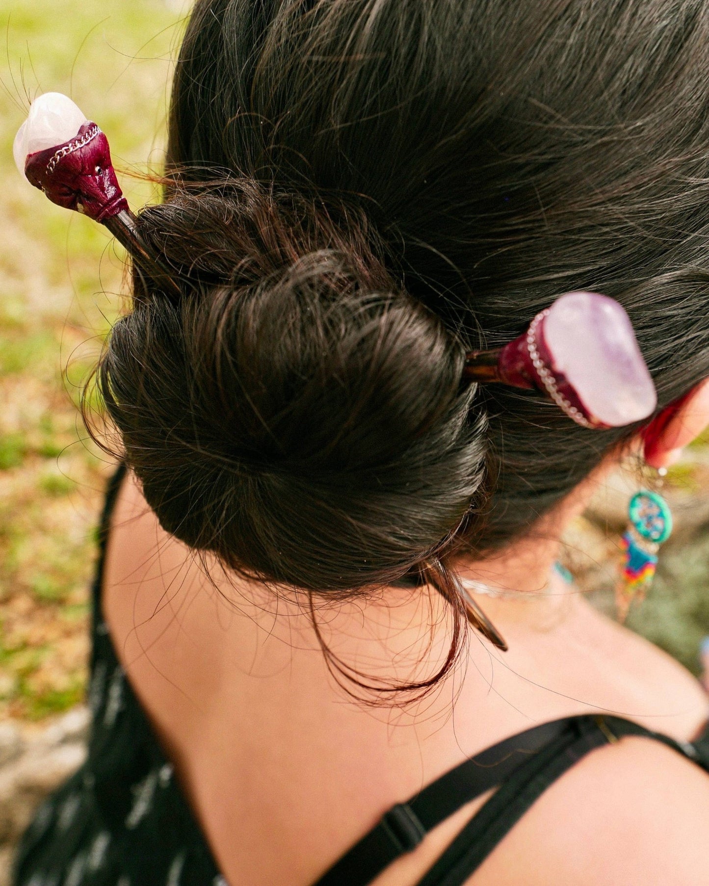 Natural Stone Wooden Hair Stick