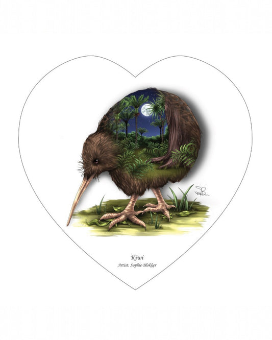 Kiwi Ceramic Heart- Sophie Blokker
