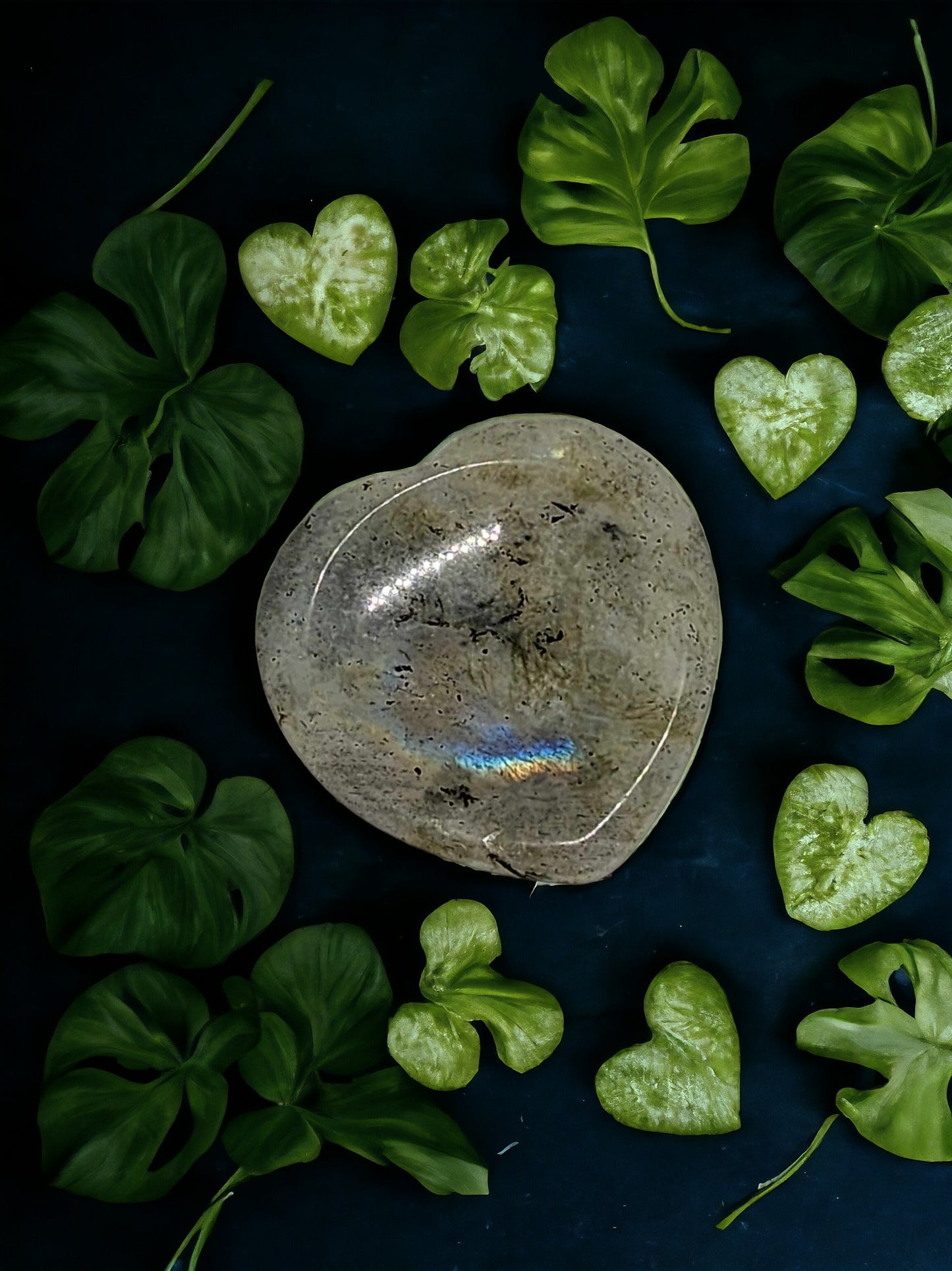 Labradorite Heart Thumb Stone