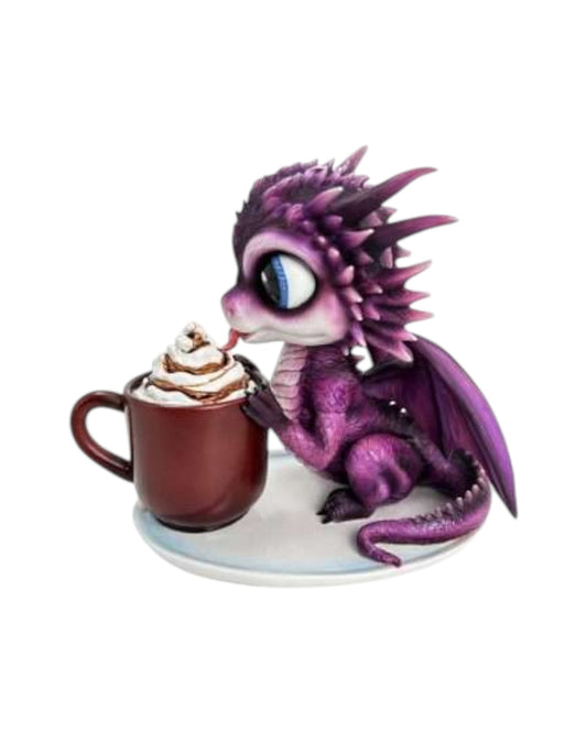 Cute Purple Dragon with Coffee Mug