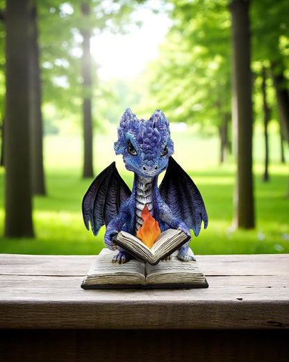 Dragon Reading Book on Fire