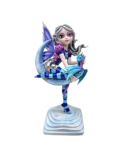 Fairy with Dragon Sitting on Moon