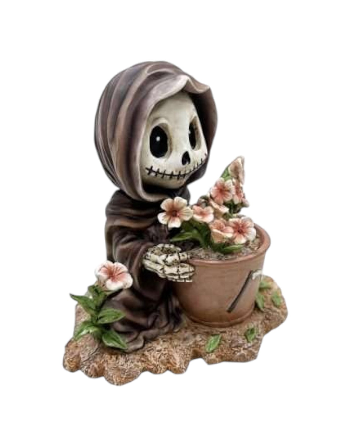 Adorable Spring Grim Reaper with Flower Pot