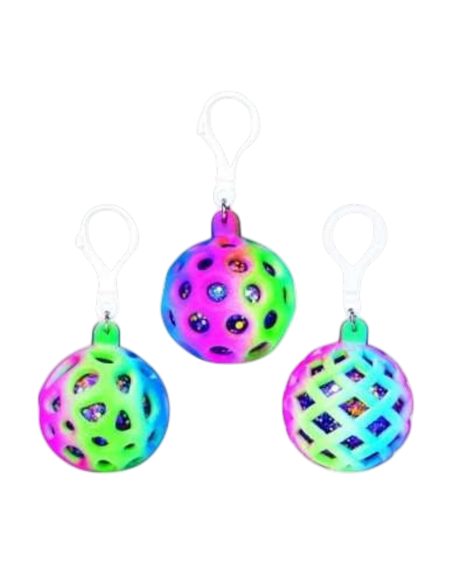 Sensory Squishy Glitter Ball Keychain