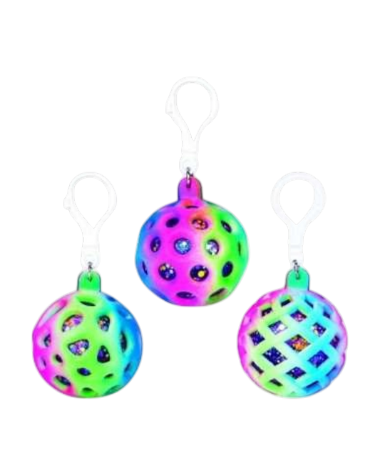 Sensory Squishy Glitter Ball Keychain