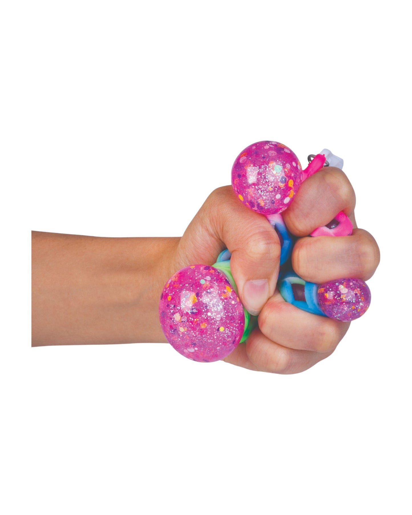 Sensory Squishy Glitter Ball Keychain