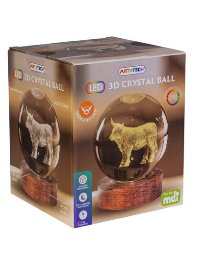 Highland Cow 3D Crystal Ball Lamp