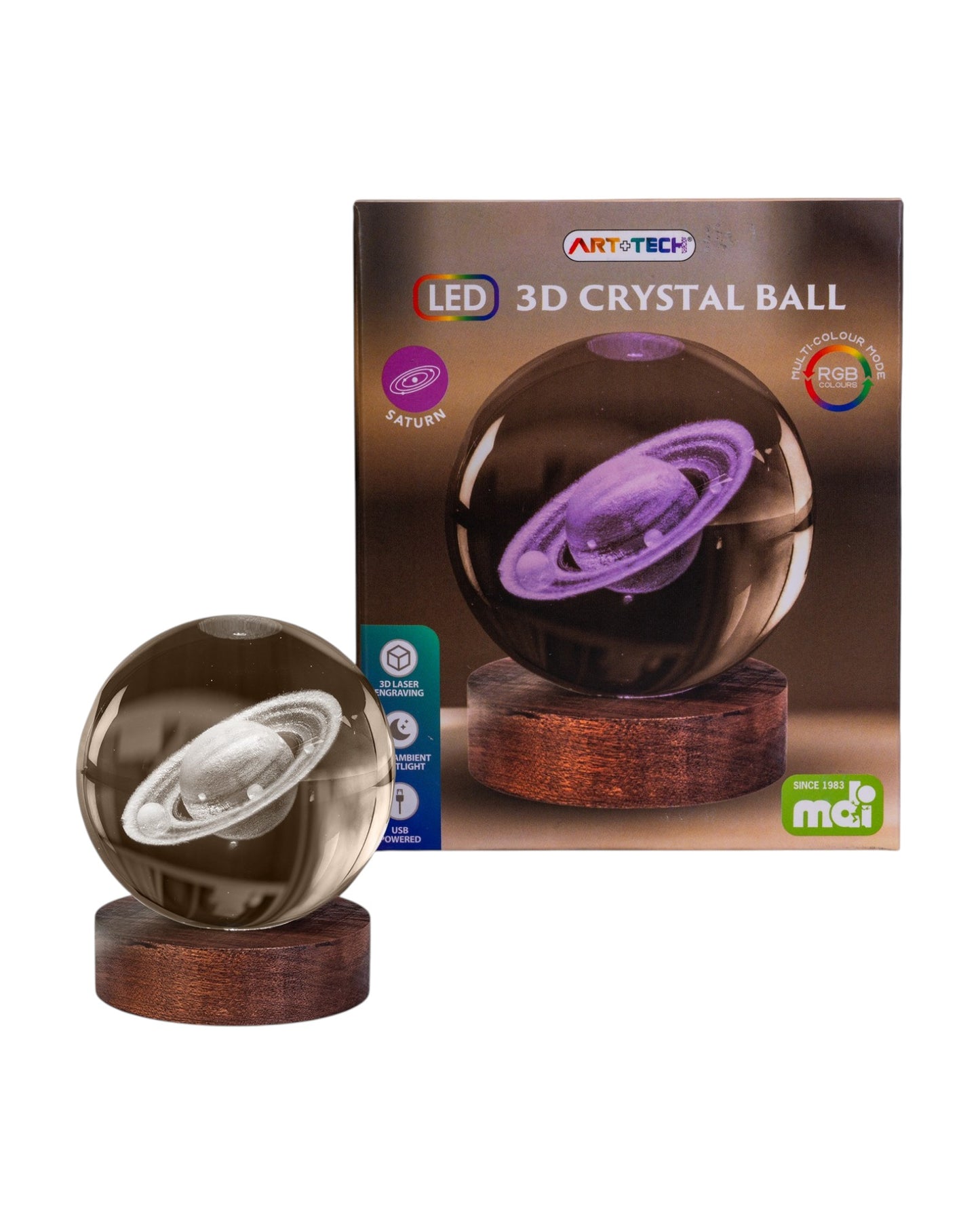 Saturn 3D Crystal Ball Lamp