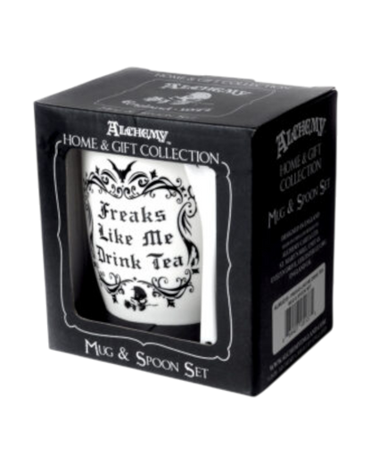 Freaks Like Me Drink Tea - Mug & Spoon