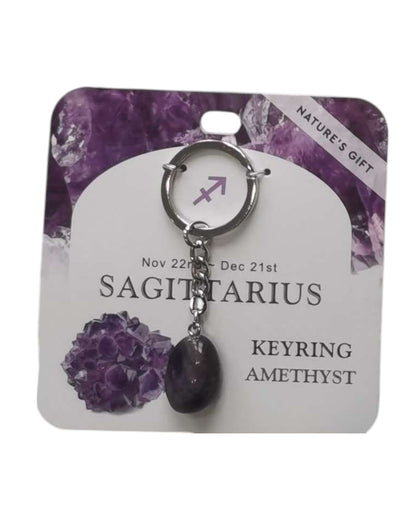 Amethyst- Sagittarius Keyring
