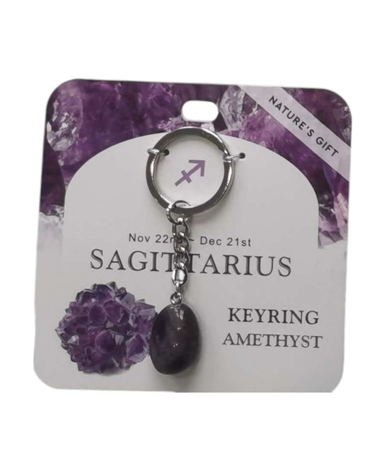 Amethyst- Sagittarius Keyring