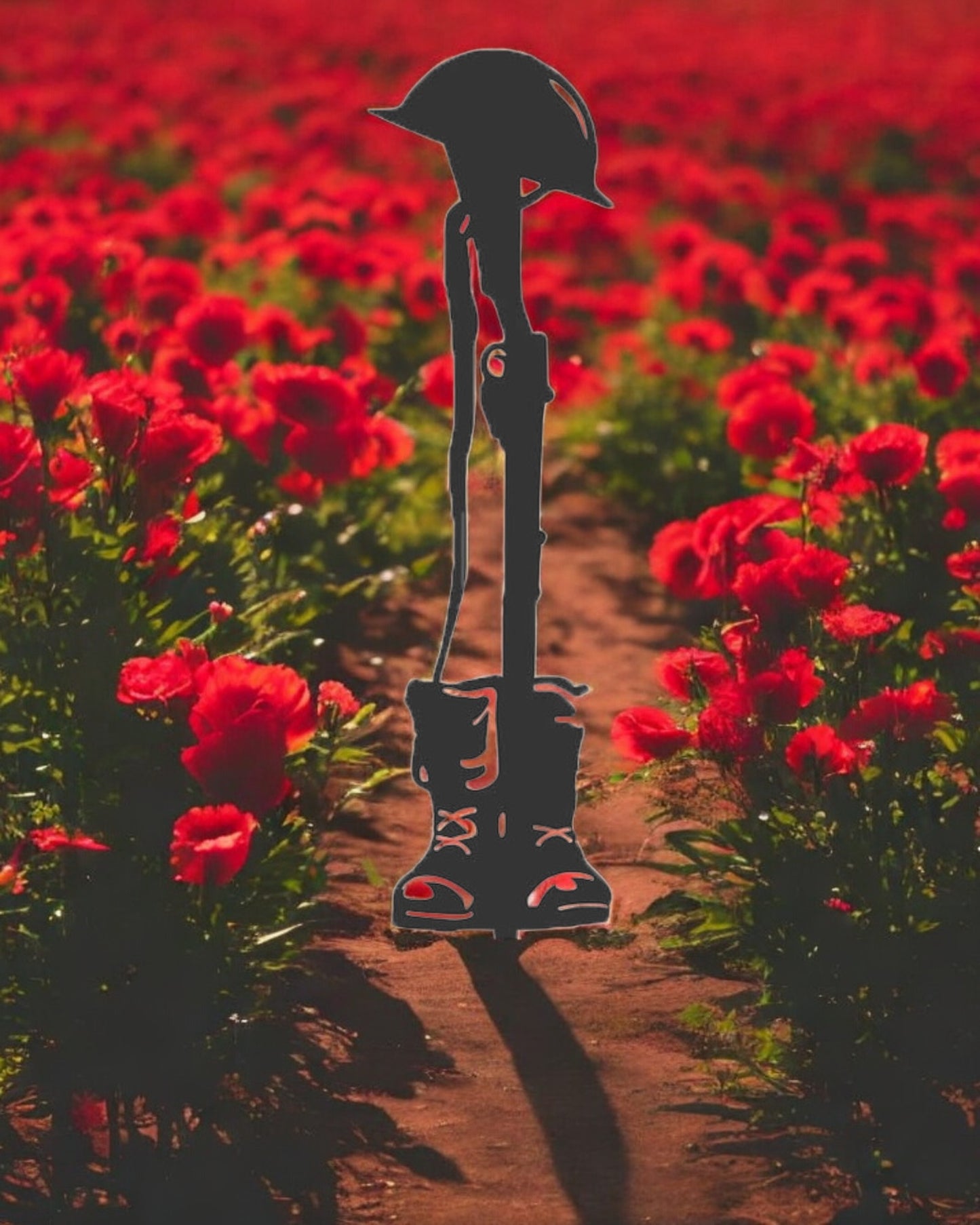 Fallen Soldier Large Corten Steel Garden Art