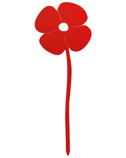 Poppy Red Steel Garden Art