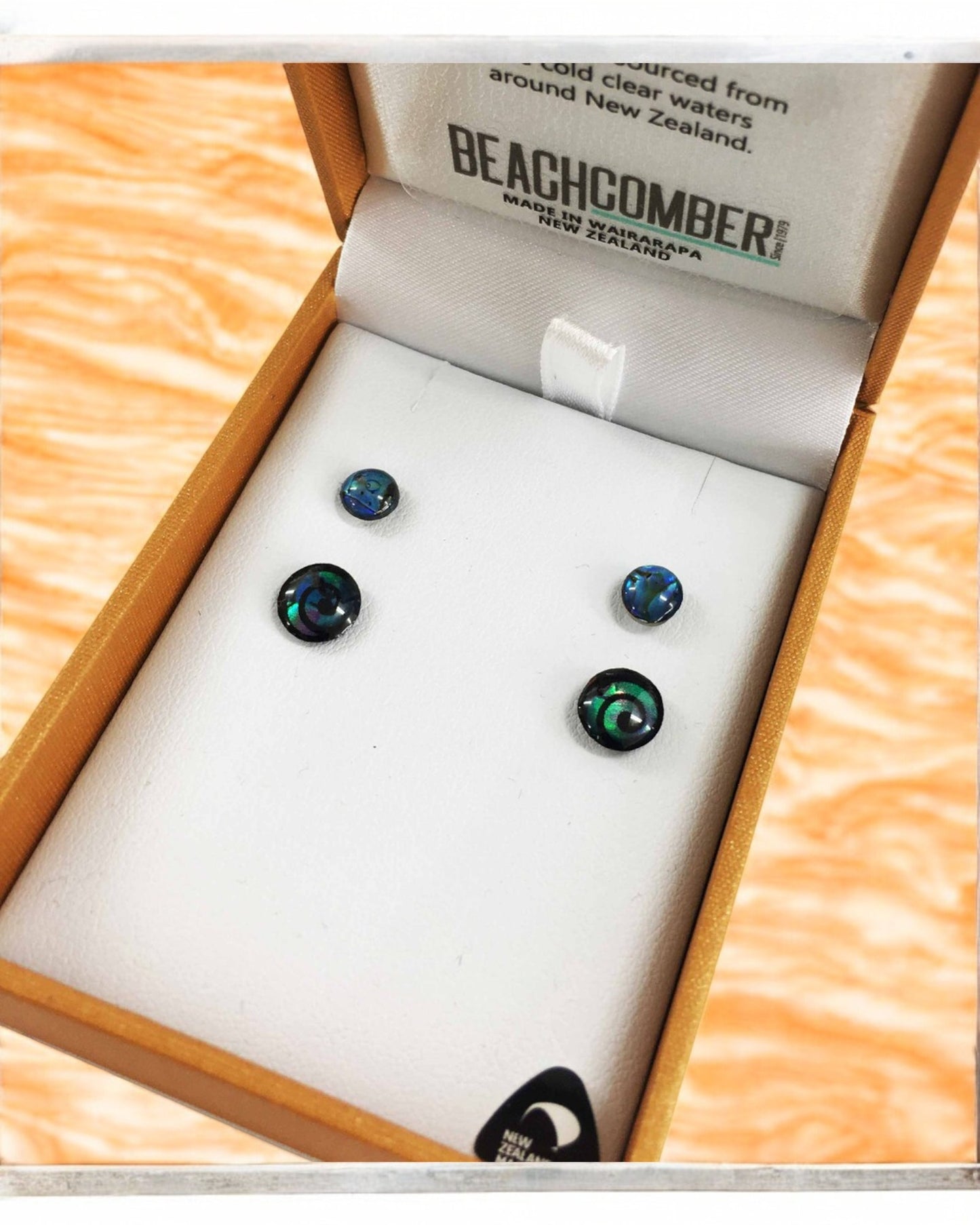 Paua Stud Earrings Twin Pack Boxed