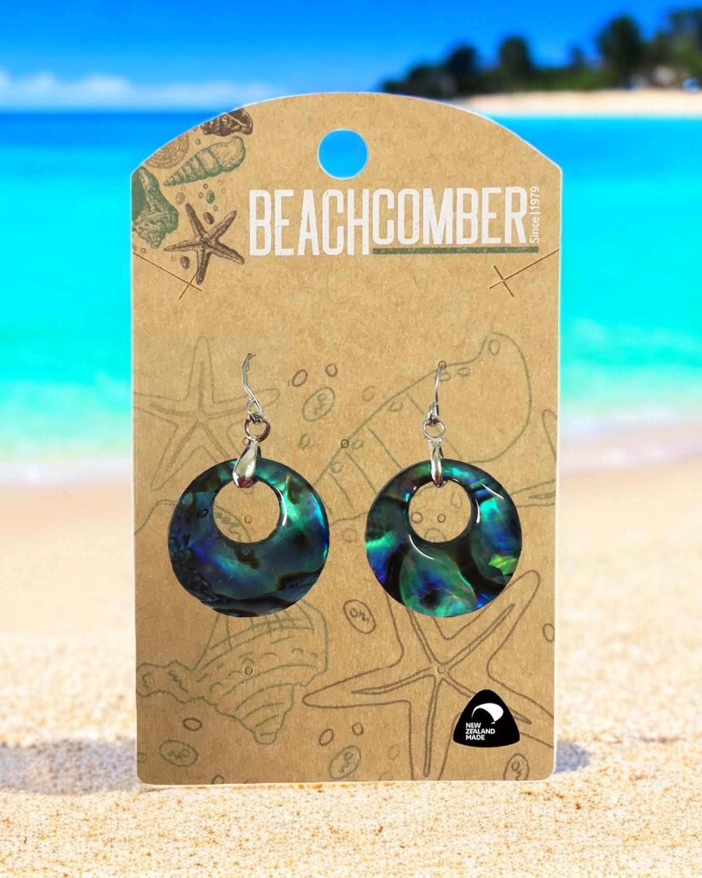 Paua Earrings Small Creole