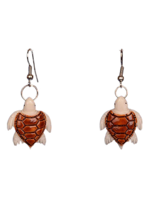 Bone Turtle Design Earrings