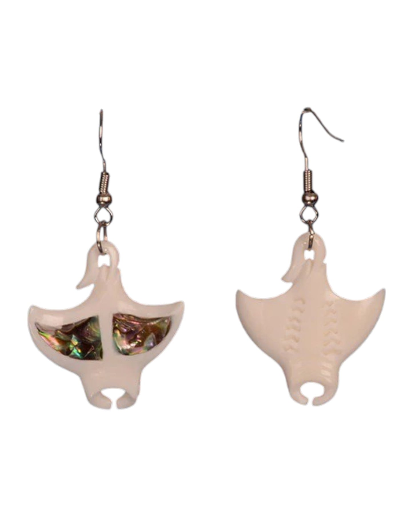 Bone Manta Ray Earrings