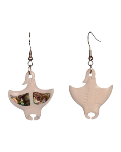 Bone Manta Ray Earrings