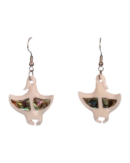 Bone Manta Ray Earrings