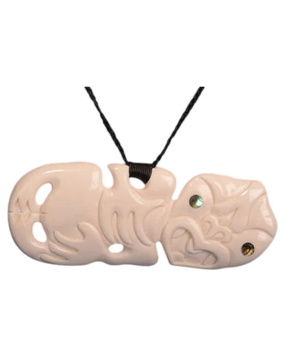 Side Hanging Tiki Extra-Large Pendant Necklace