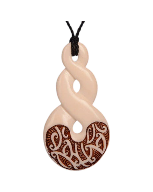 Bone Triple Twist Patterned Necklace