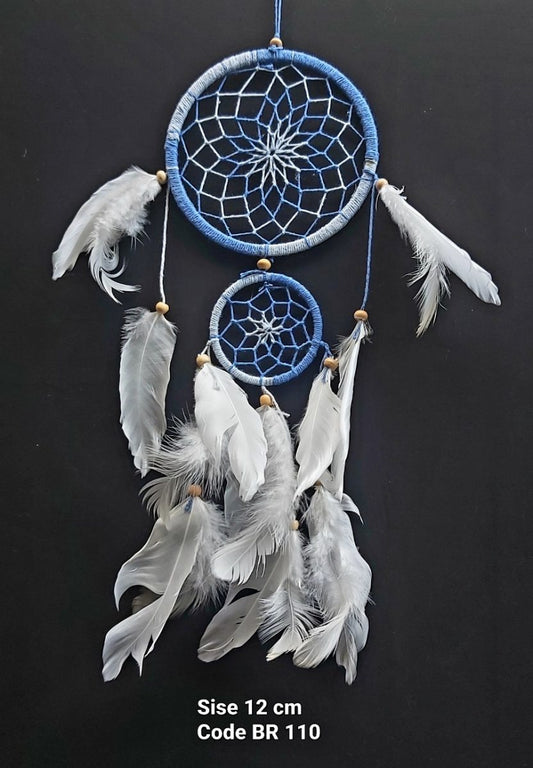 Dreamcatcher Blue with White Feathers