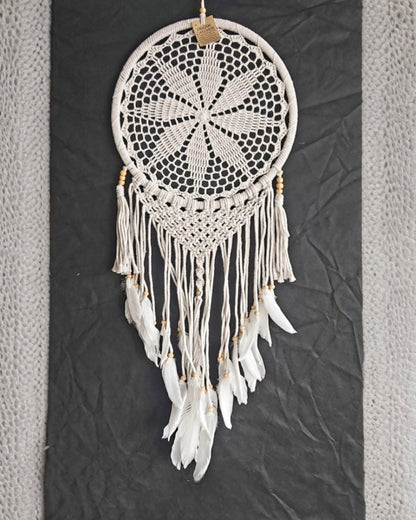 Dreamcatcher White Crochet Flower