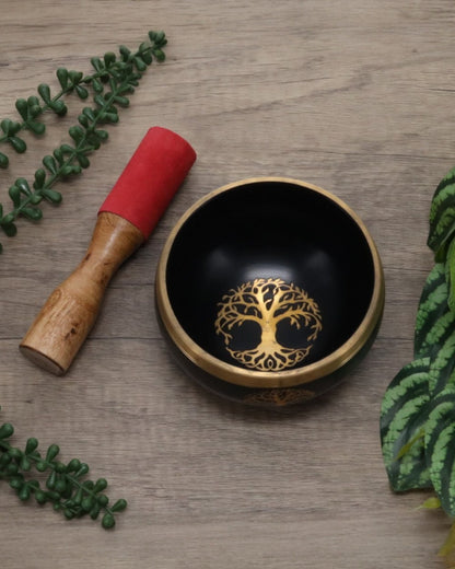 Tree of Life Brass Singing Bowl 6.5cm x 11cm