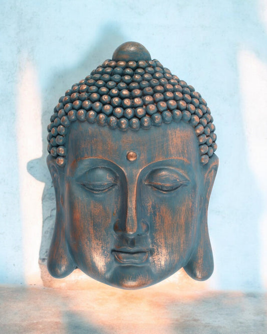 Blue Buddha Head Plaque