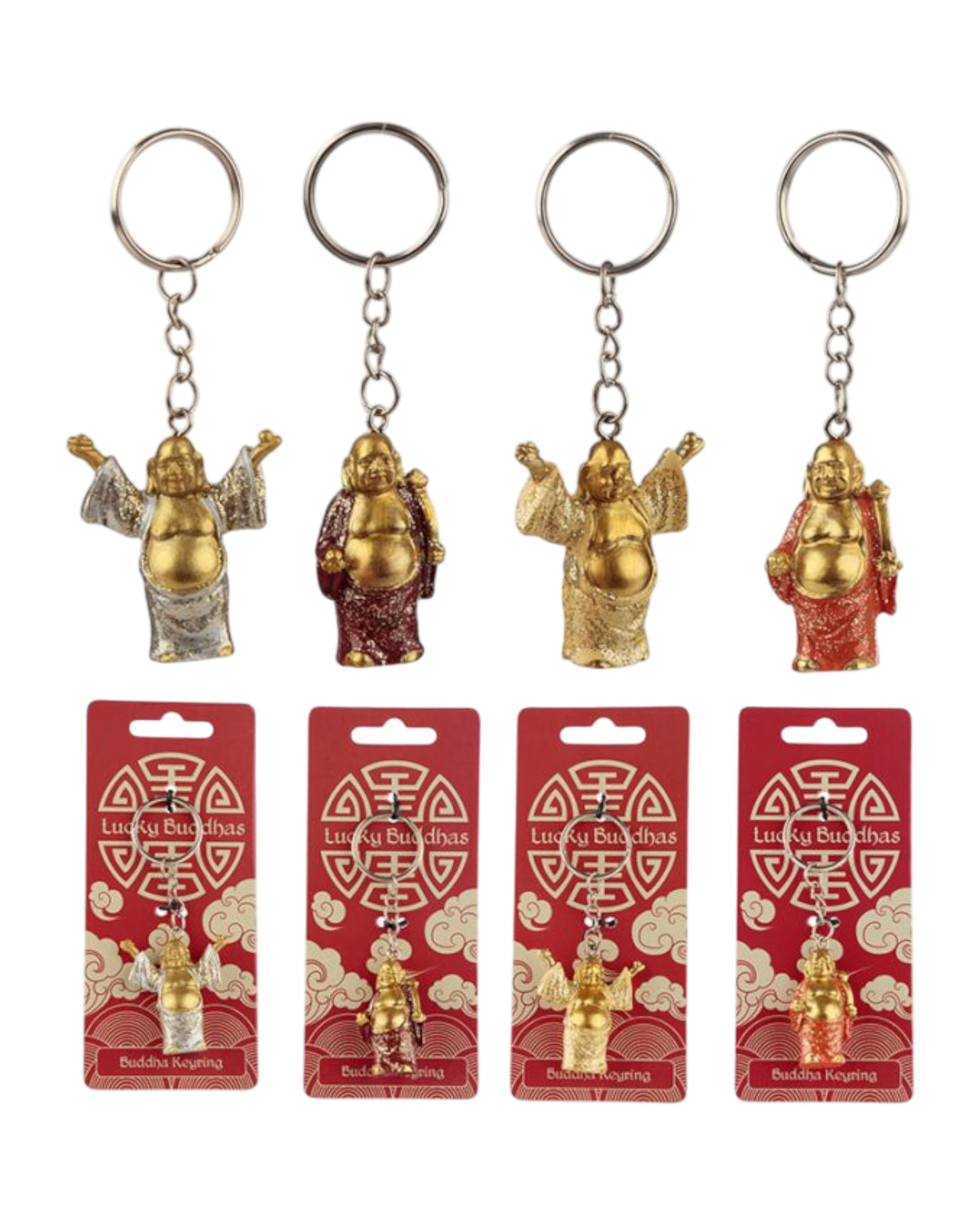 Lucky Buddha Glitter Keyring