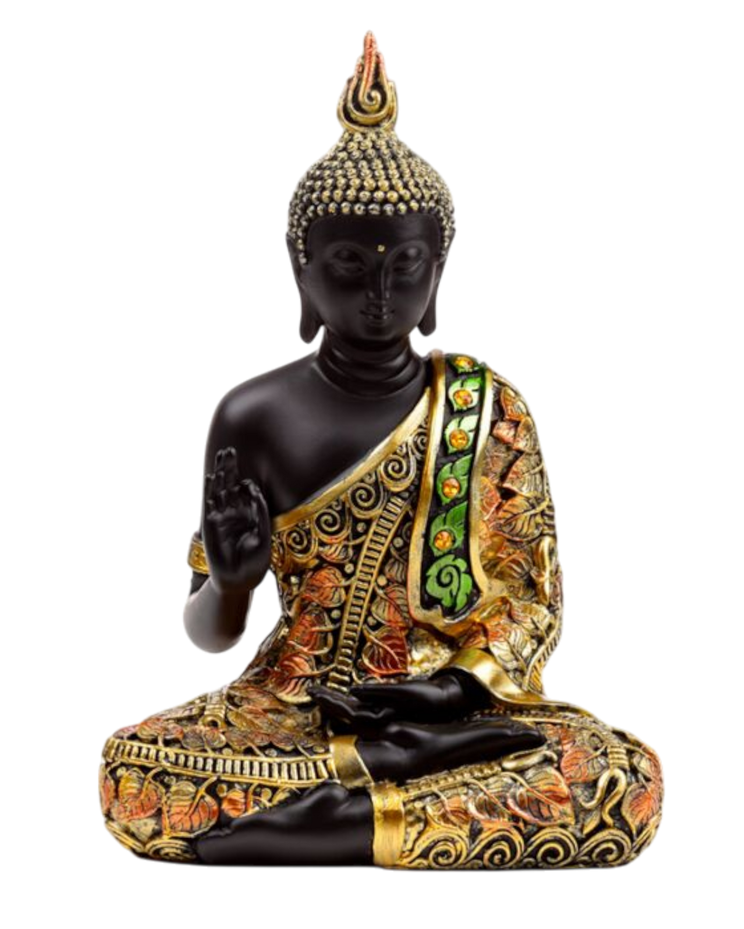 Black & Orange Gold Thai Buddha Mediation