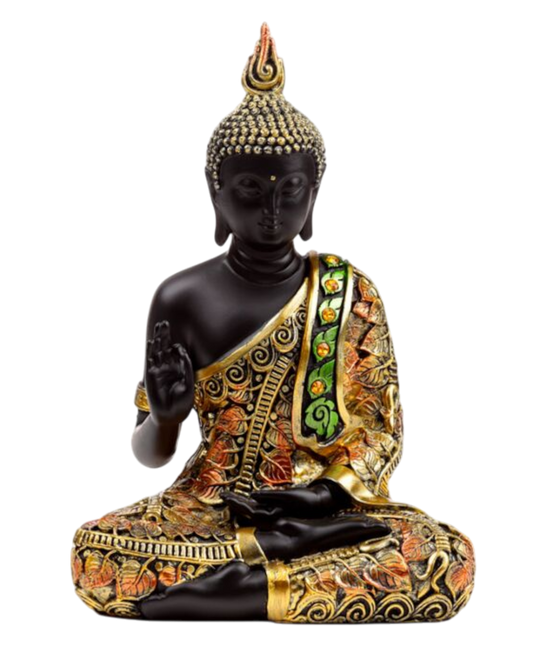 Black & Orange Gold Thai Buddha Mediation