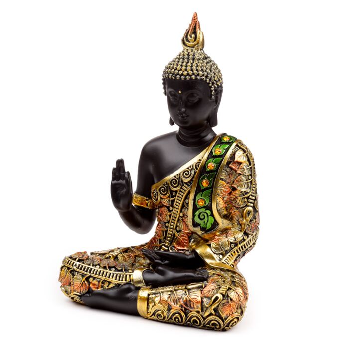 Black & Orange Gold Thai Buddha Mediation