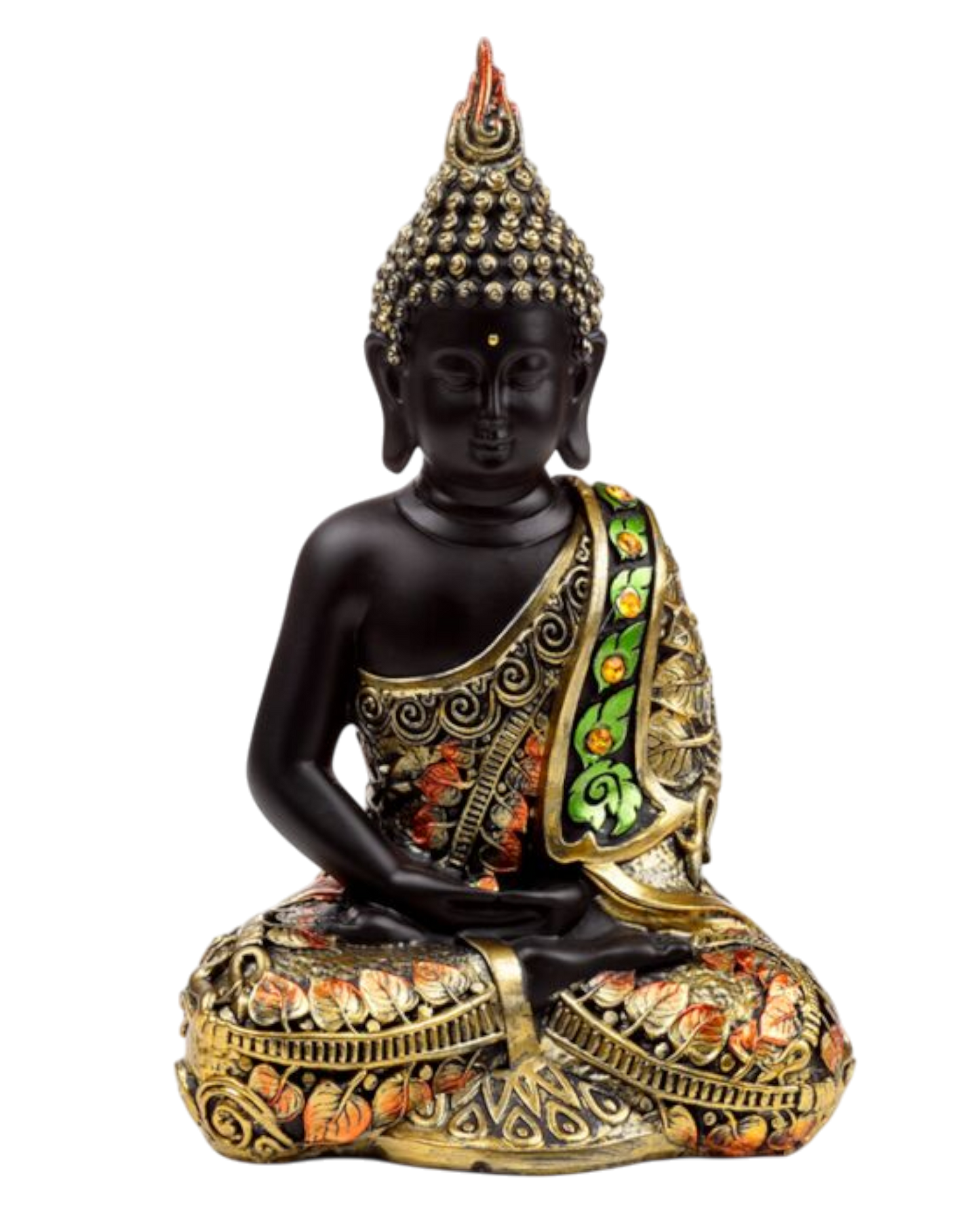 Black & Orange Gold Thai Buddha Contemplation