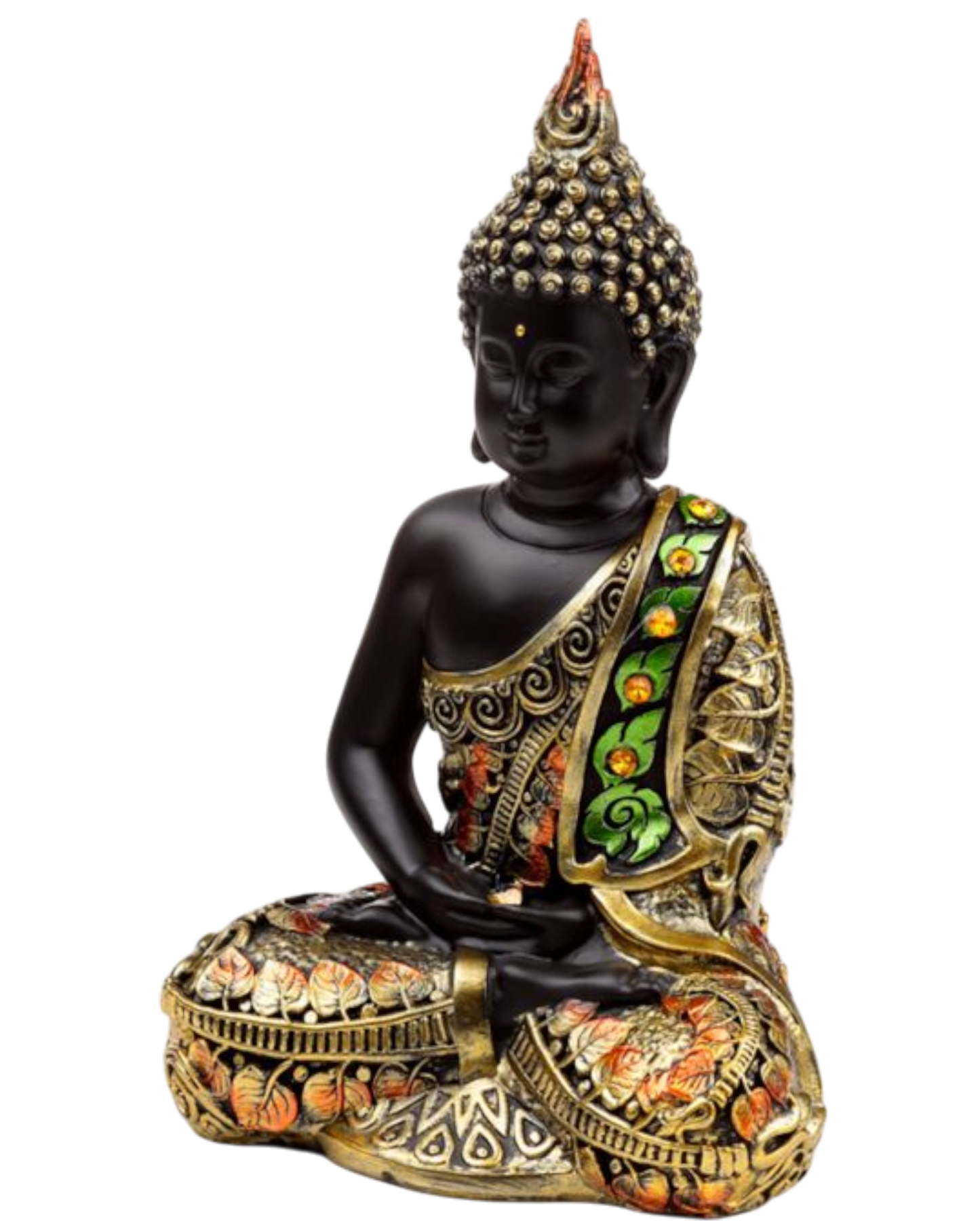 Black & Orange Gold Thai Buddha Contemplation